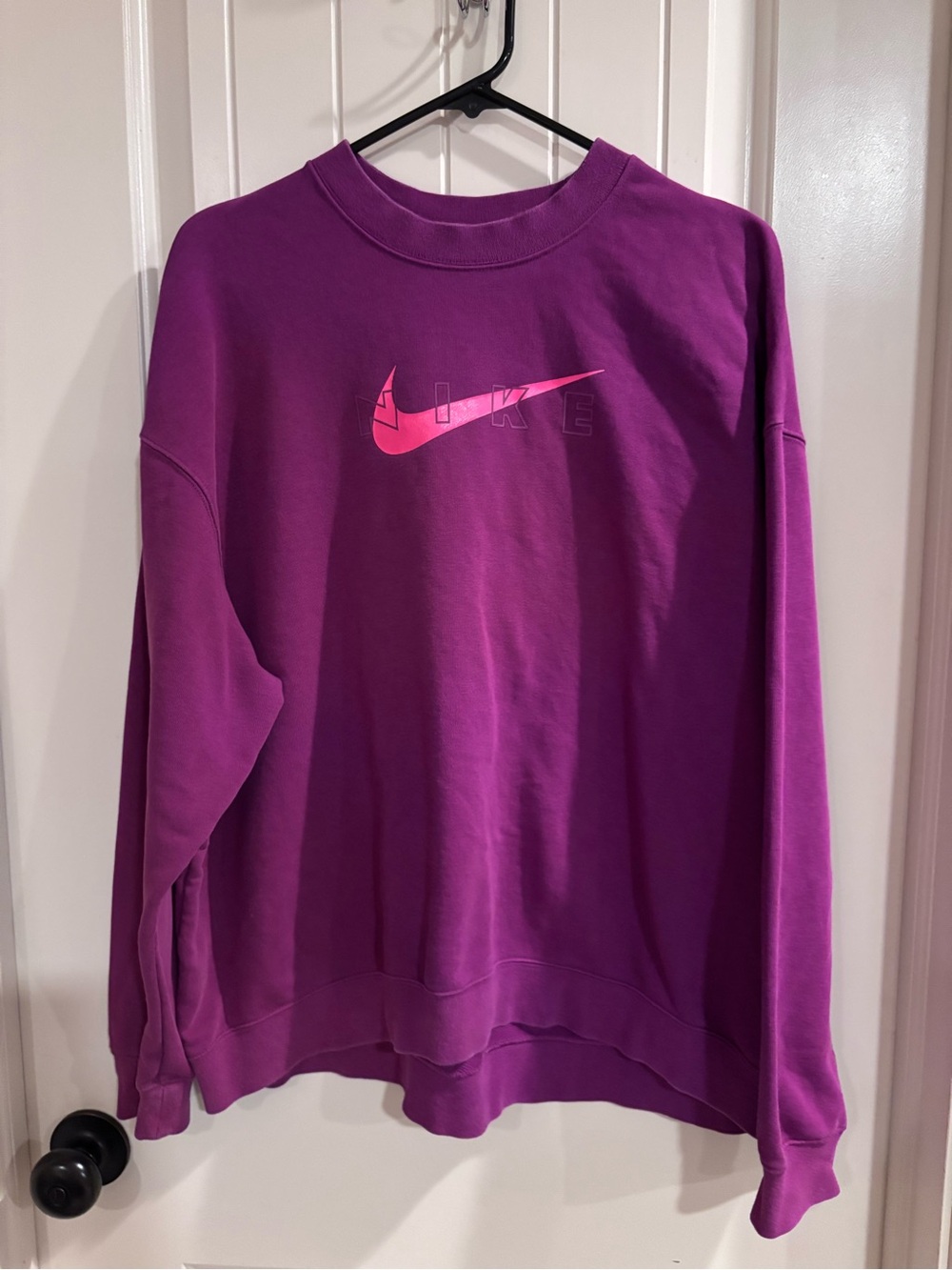 Nike Purple Crewneck Sweatshirt with Pink Swoosh
